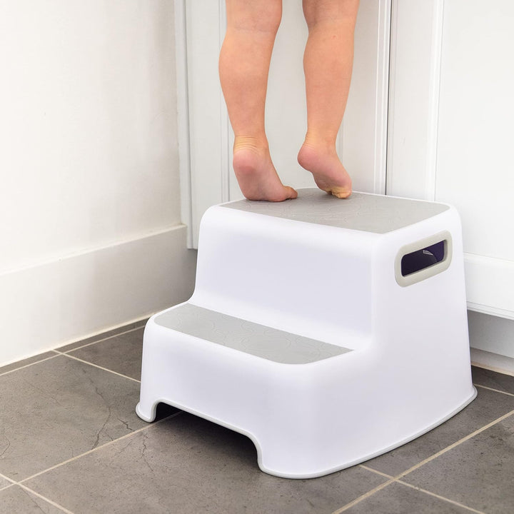 Ubbi Wide 2 Step Stool for Kids, Toddler Stool for Toilet Potty Training, Slip Resistant Soft Grip f