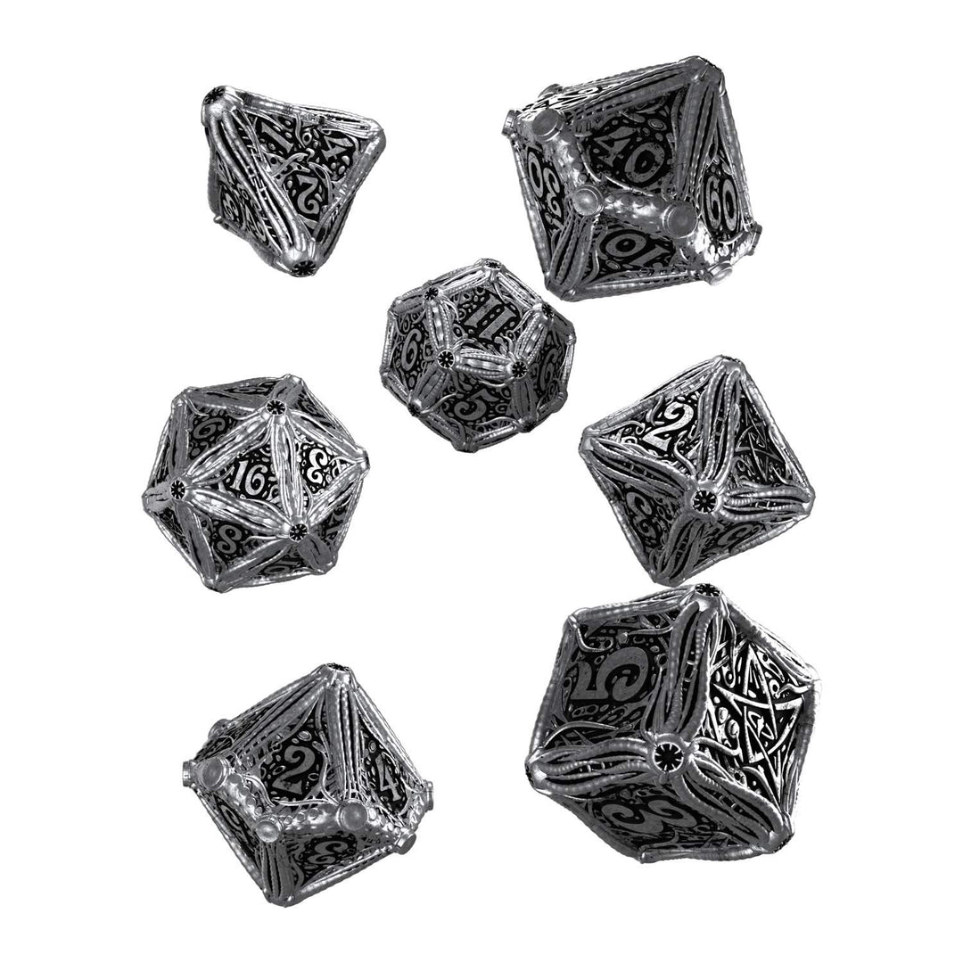 Q WORKSHOP Metal Call of Cthulhu RPG Dice Set 7 Polyhedral Pieces