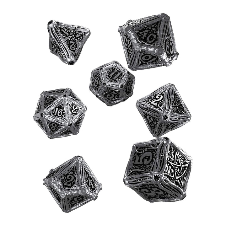 Q WORKSHOP Metal Call of Cthulhu RPG Dice Set 7 Polyhedral Pieces