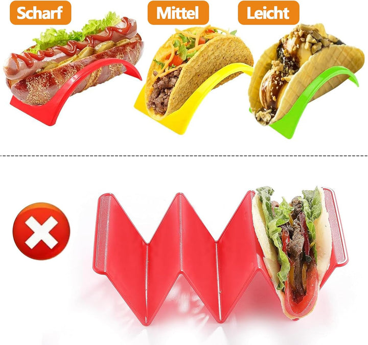 Taco Halter Ständer, 12 Stück Taco Halter, Taco Schalen, Hartplastik Taco Shell Halter Rack, Taco St