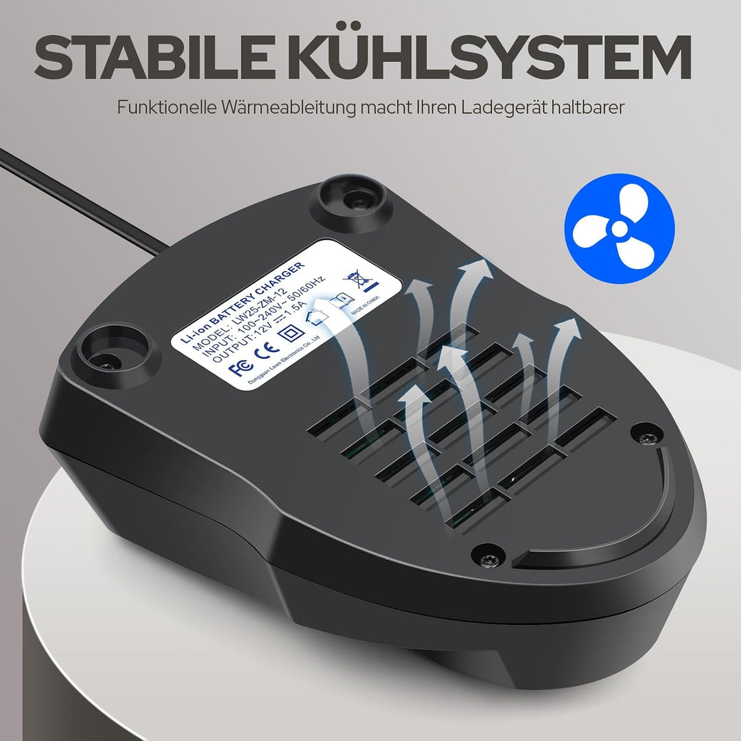 ASUNCELL 12V 1.5A Ladegerät kompatibel mit Dremel 8200, 8220, 8300 Werkzeug Akkus B812-01 B812-02 B8