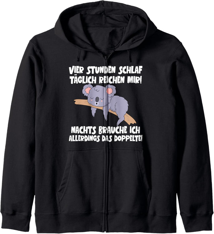 Vier Stunden Schlaf Reichen Mir Lustiges Koala Bär Schlafen Kapuzenjacke