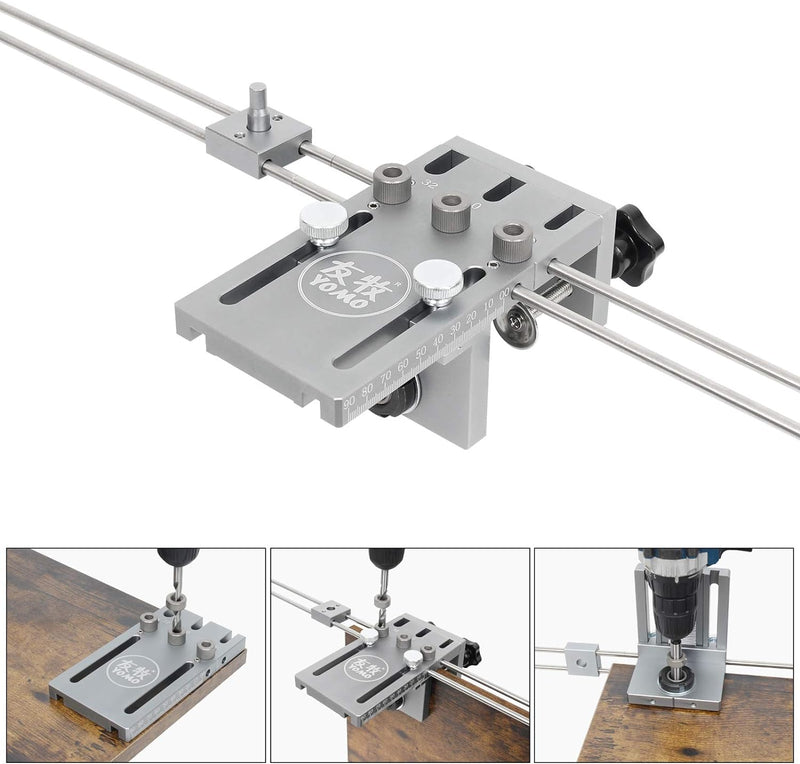 Wisamic Bohrschablone Jig Dübelvorrichtung 6/8/10/15mm Auf Holz zentriert Dübelhilfe Schnelldübler (