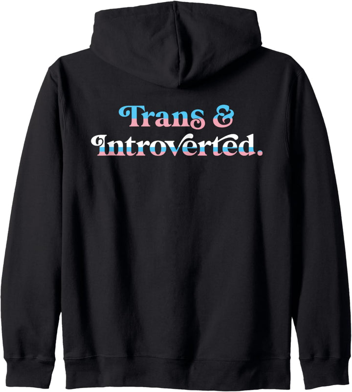 Trans And Introverted Funny Aesthetic Retro LGBTQ Pride Flag Kapuzenjacke