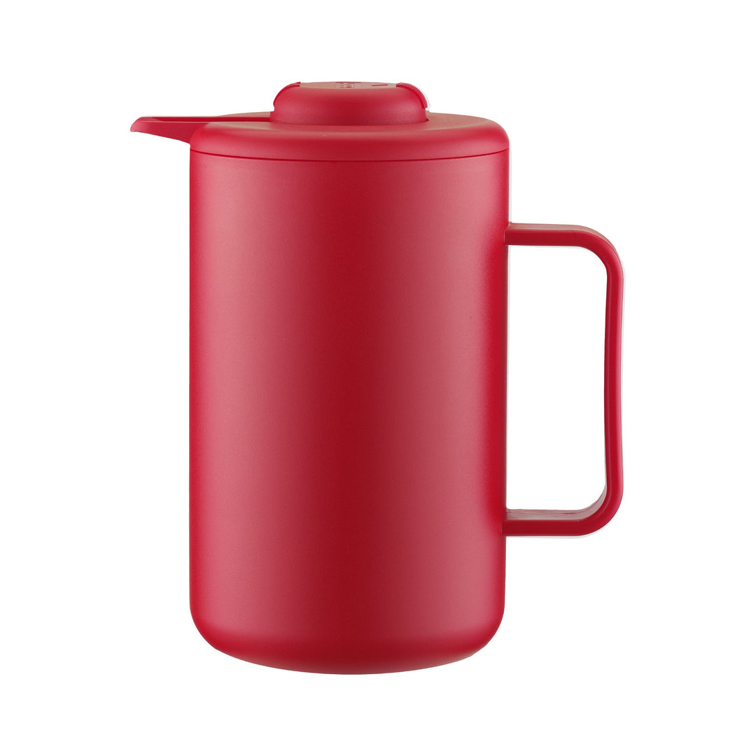 Bodum BISTRO Thermoskanne (Doppelwandig, Vakuum-Isolierung, Edelstahl, 1,0 liters) rot, Rot