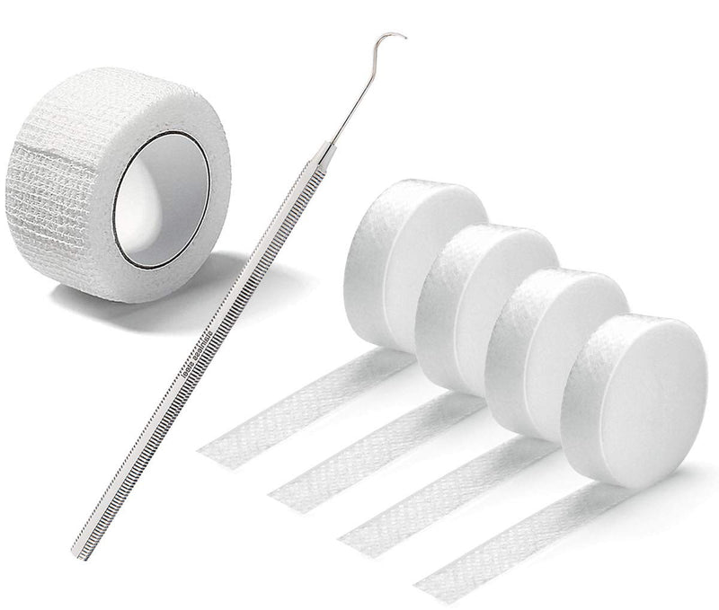 Kosmetex Wattehaken und 4x Tamponade für den Nagelfalz und 1x flexible Zehenbinde, Set 2 5 Stück (1e