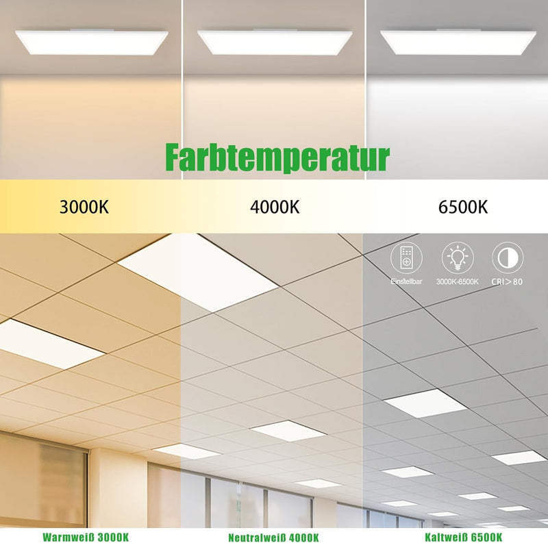 CBJKTX LED Panel Deckenleuchte Dimmbar - Flach Deckenlampe Wohnzimmerlampe mit Fernbedienung 80x30CM