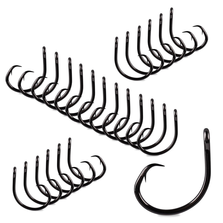 Mustad Demon Perfect Circle Haken, in-line Schwarz Nickel 8/0 3x stark, Schwarz Nickel 8/0 3x stark