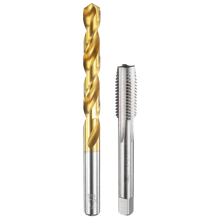 QUARKZMAN Gewindebohrer Set, M12 x 1,75 Metrisches Gerades Flöten & 10,2 mm Spiralbohrer, Unbeschich