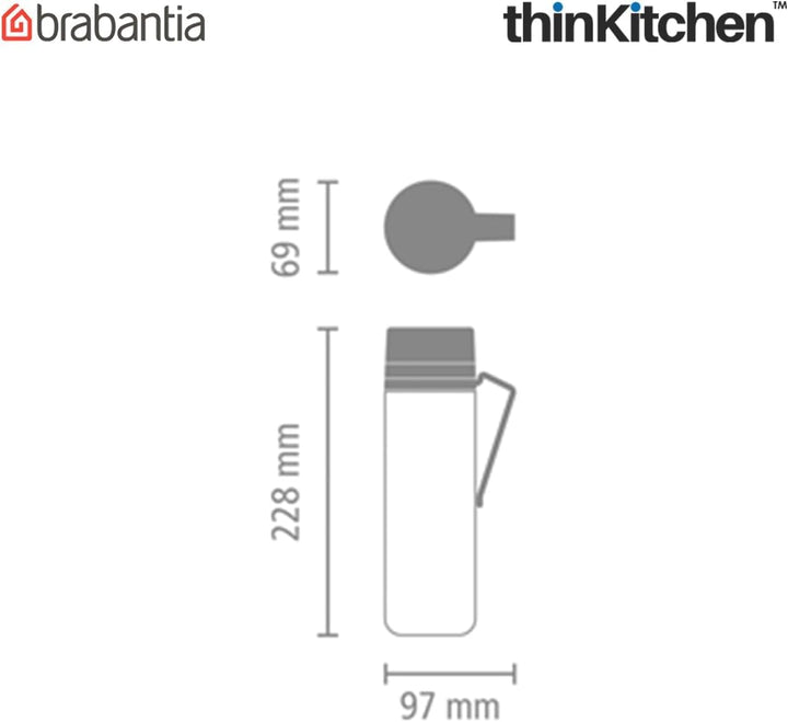 Brabantia - Make & Take Frühstück-Set - 2er-Set: Wasserflasche 0.5L + Lunch Box Flach - Platz für Sa