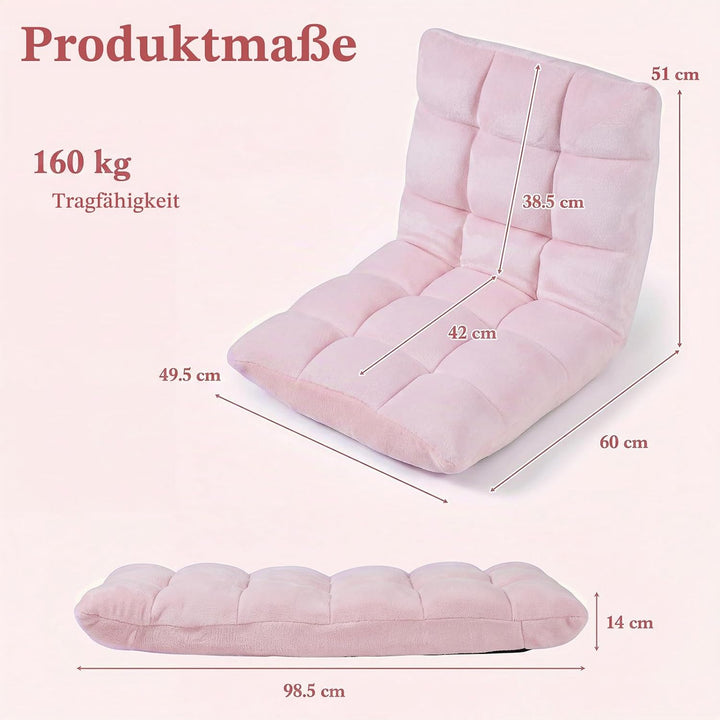RELAX4LIFE Bodenstuhl Klappbar, Bodensessel mit Verstellbarer Rückenlehne &amp; Liegefunktion, Relaxsess
