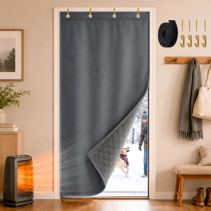 Lapalife Wärmeschutzvorhang für Tür L204cmxB82cm,Thermo Türvorhang Winddichte Kältebeständige für Ei