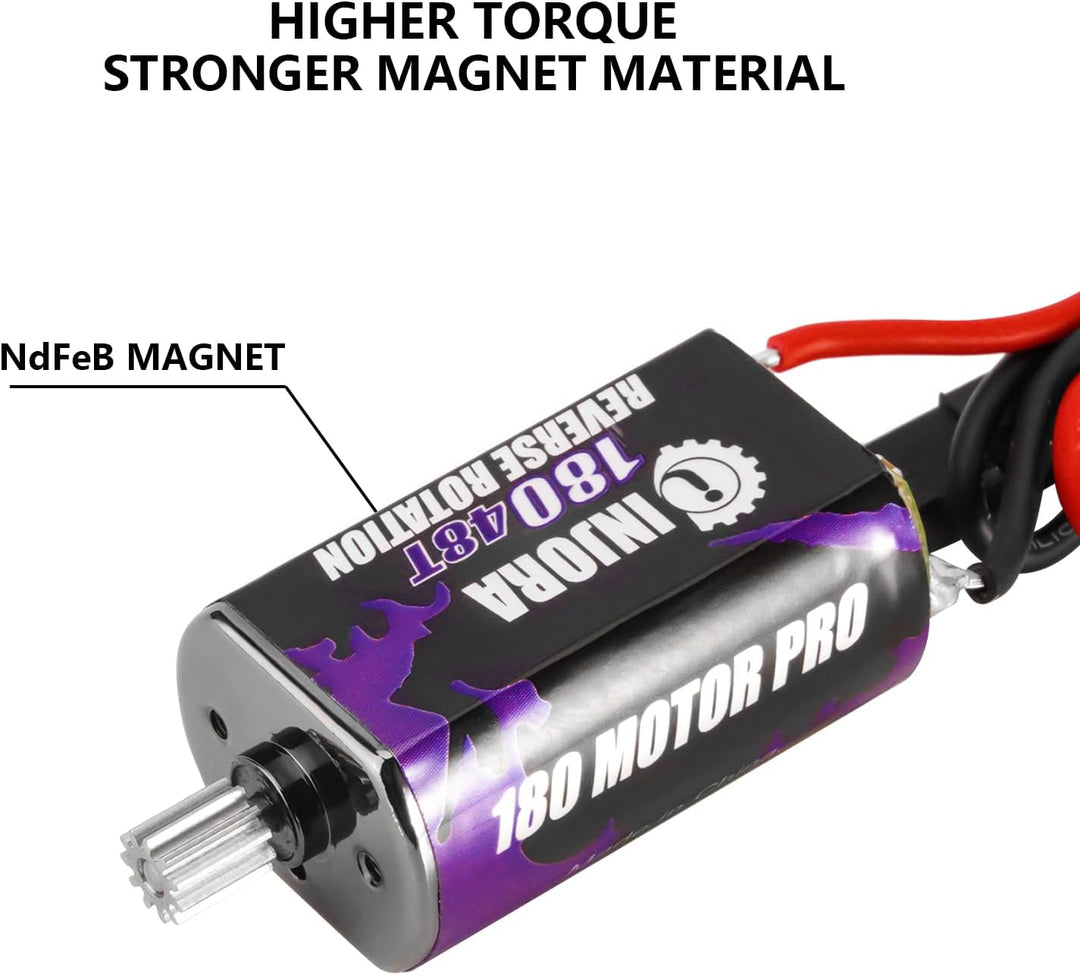 INJORA 180 Pro 48T Motor und Getriebe Getriebemit Low Range Stahl Ausrüstung für 1/18 TRX4M Upgrade