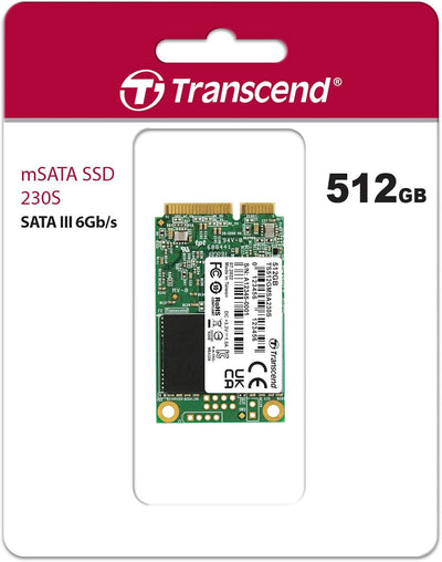 Transcend MSA230S 512 GB SATA III 6 Gb/s mSATA Internal Solid State Drive (SSD) 3D TLC NAND (TS512GM