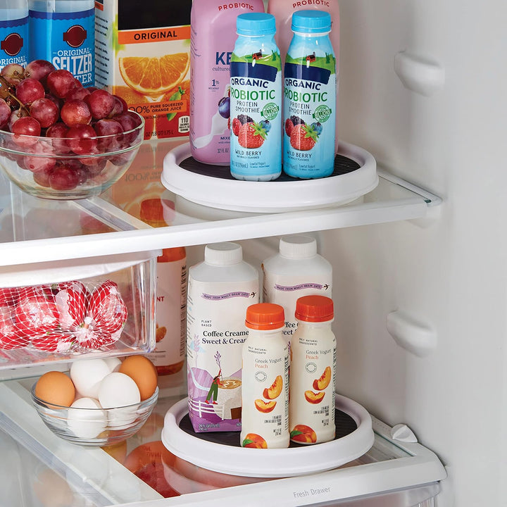Copco 5220590 Non-Skid Pantry Cabinet Lazy Susan Plattenspieler, plastik, Weiss/Grau 2 23 cm Weiss/G