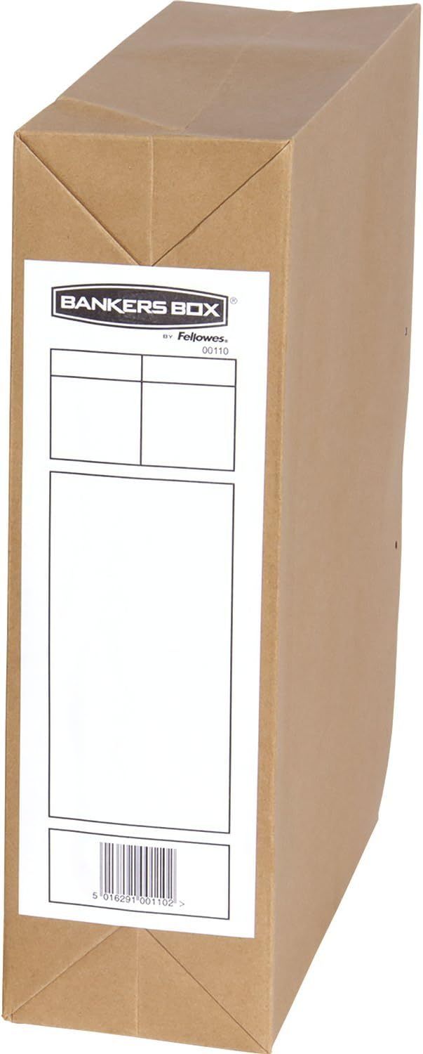 Bankers Box Basics Aufbewahrungstasche (Folio-Format, 101 x 254 x 356 mm) 25 Stück braun 1 weiss, 1
