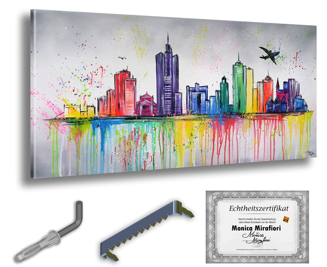 Monica Mirafiori I 100% HANDGEMALT I Gemälde Frankfurt I 140x70cm | Gemälde Handgemalt | Acrylgemäld