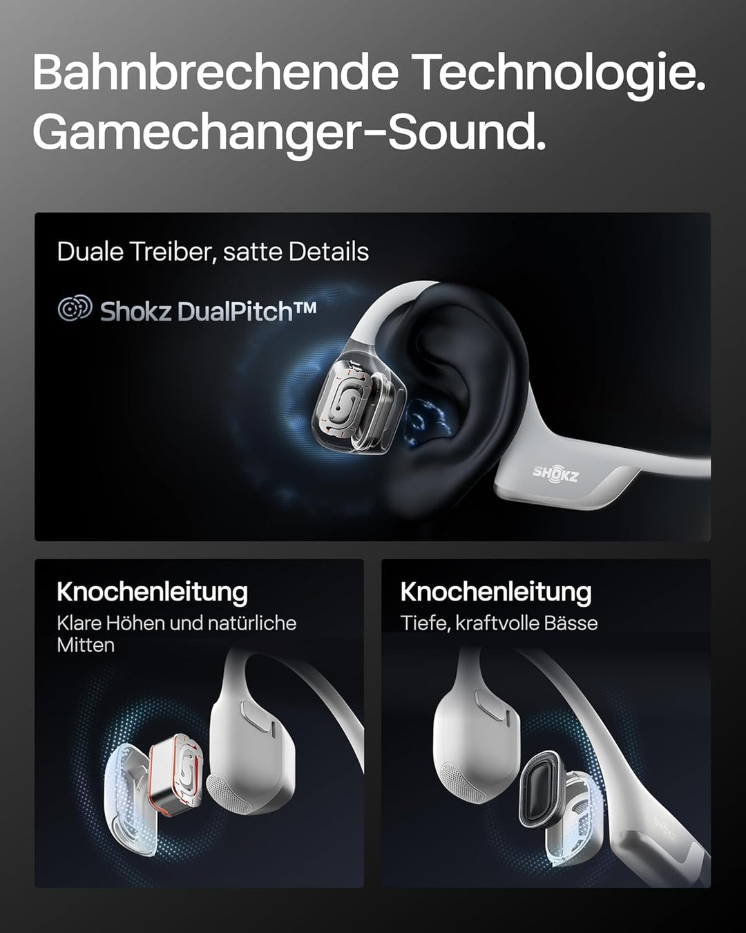 SHOKZ OpenRun Pro 2 Mini Knochenschall Sportkopfhörer, Open-Ear-Ohrhörer mit Bluetooth 5.3, Mikrofon
