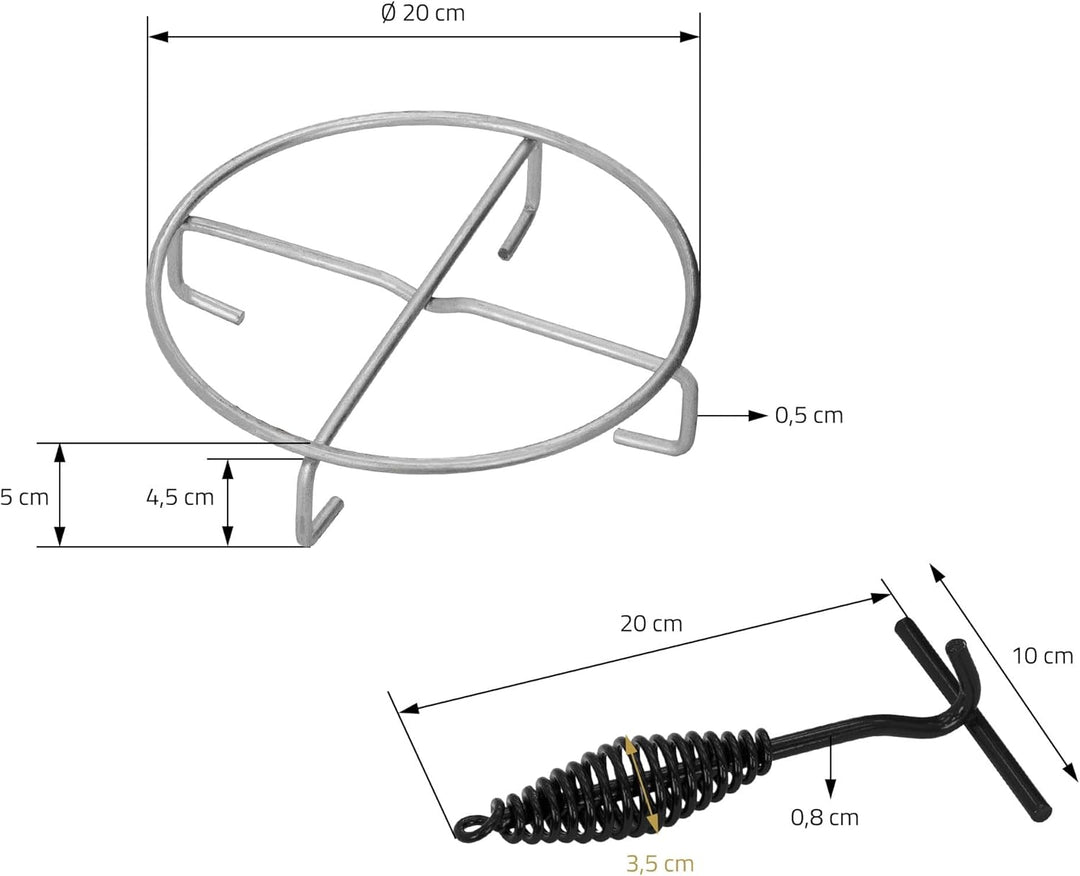 BBQ#BOSS Dutch Oven Set BBQ 4,2 Liter, Eingebrannter Feuertopf aus Gusseisen, Kochtopf mit Deckelheb