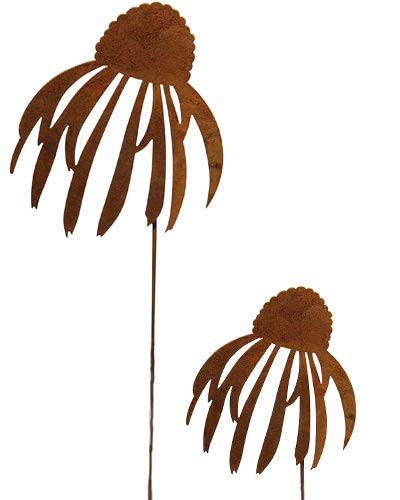 Bornhöft Gartenstecker Sonnenhut Echinacea Beetstecker Topfstecker Metall Rost Gartendeko Edelrost S