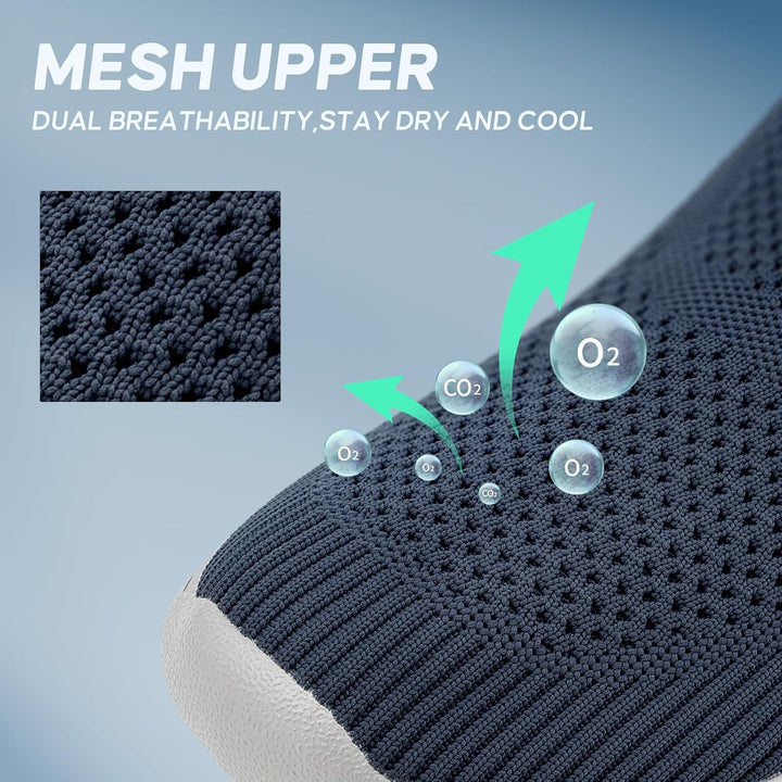 ODCKOI Sneaker Herren Ohne Schnuersenkel Slip-on Schuhe Mesh Atmungsaktiv Leicht Laufschuhe Sportsch
