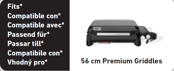 Weber Premium Grill Abdeckhaube für Slate GP 56cm Plancha, atmungsaktiv UV- & wasserbeständig, Schut