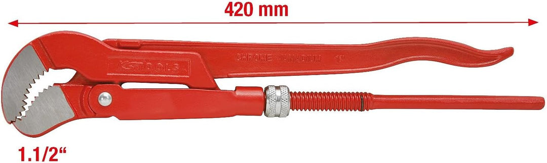 KS Tools 113.1500 45° gewinkelte Eckrohrzange, 1.1/2''