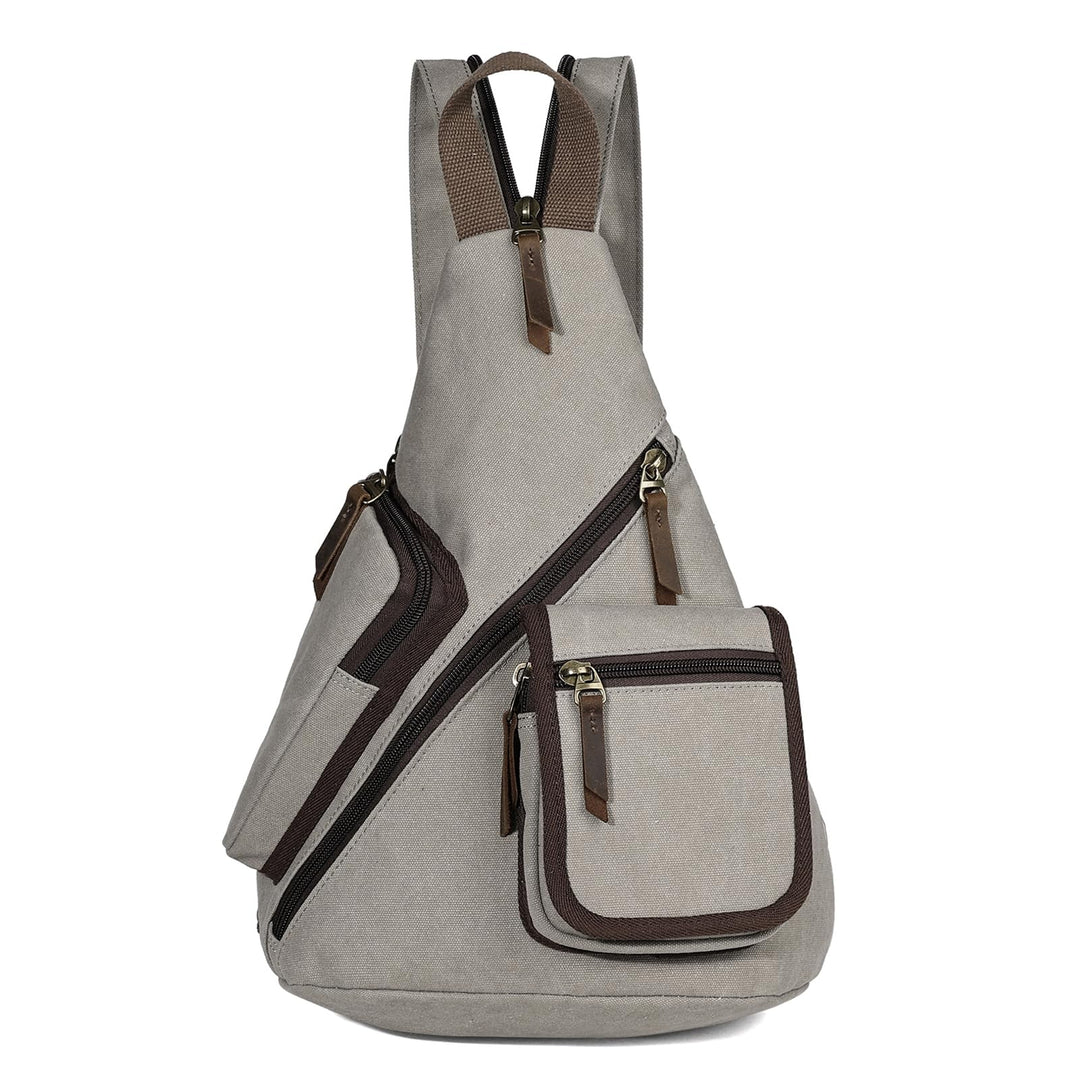 KL928 Canvas Sling Bag Herren und Damen, Crossbody Brusttasche Schulterrucksack Schultertasche Rucks