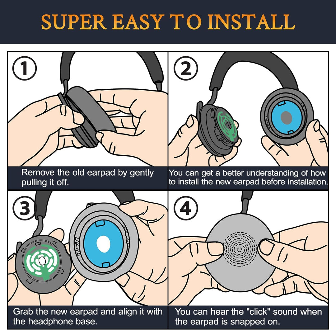 SOULWIT Kühlgel Ersatzpolster Ersatz Ohrpolster für Jabra Evolve2 75 PC Wireless Headset (passen Nic