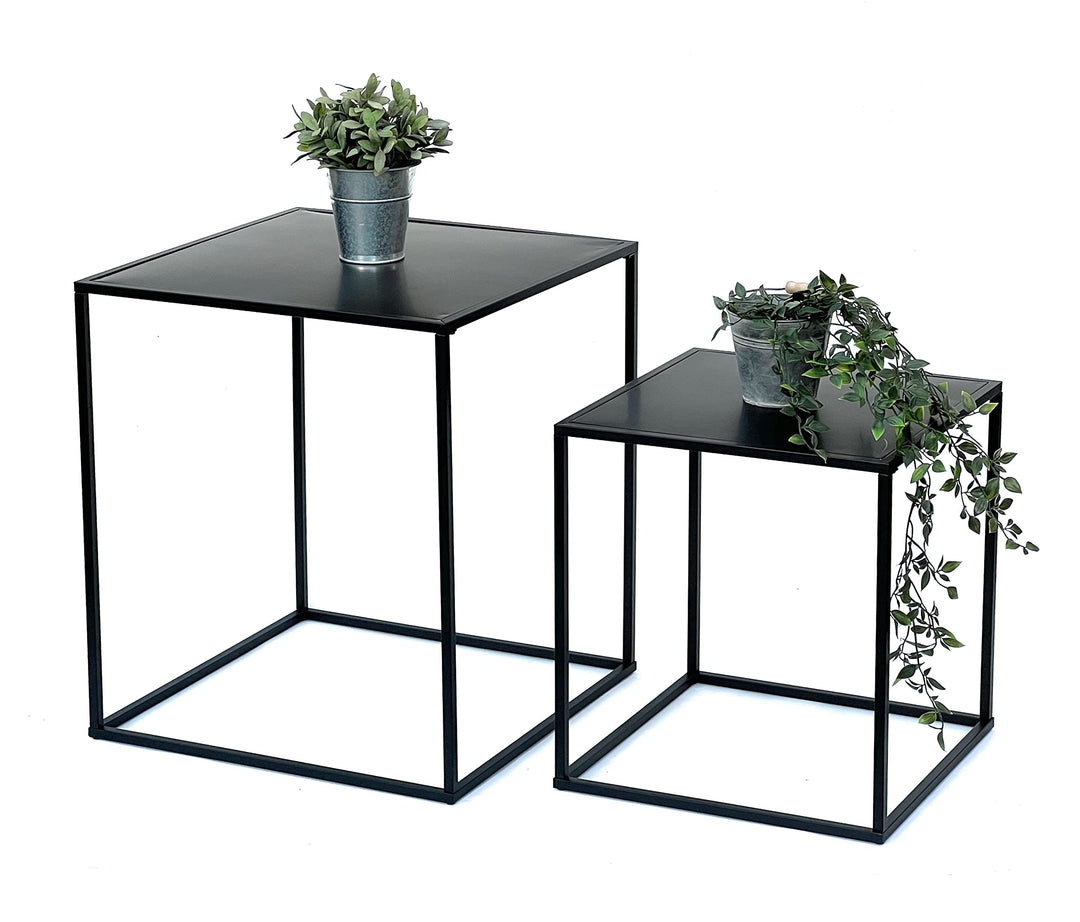 DanDiBo Couchtisch Schwarz Metall 2er Set Beistelltisch Wohnzimmer 96252 Tisch Beistelltisch 52 cm u