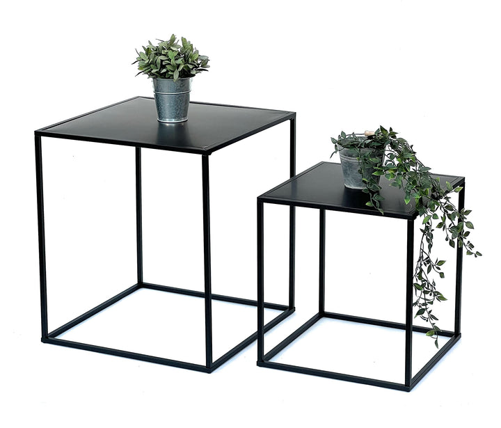 DanDiBo Couchtisch Schwarz Metall 2er Set Beistelltisch Wohnzimmer 96252 Tisch Beistelltisch 52 cm u
