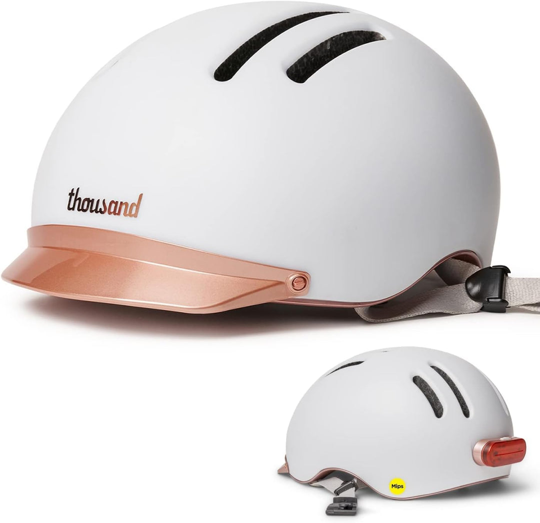 Thousand Chapter MIPS Fahrradhelm für Erwachsene, LED-Rücklicht, Radfahren & Fahrradsicherheitszerti