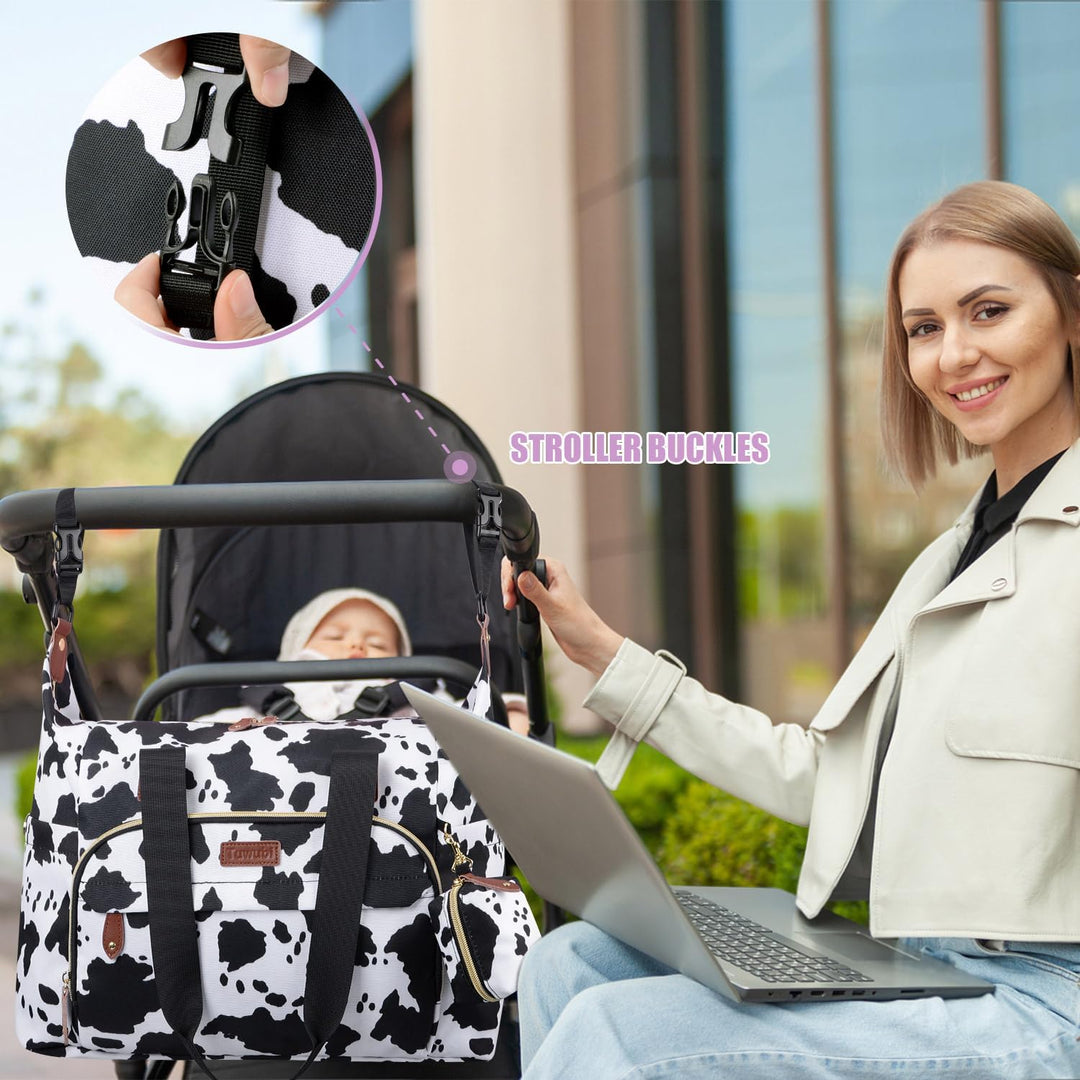 Tuwubi Wickeltasche Rucksack mit Schnullertasche, grosse Reise-Wickeltasche für Mama und Papa, multi