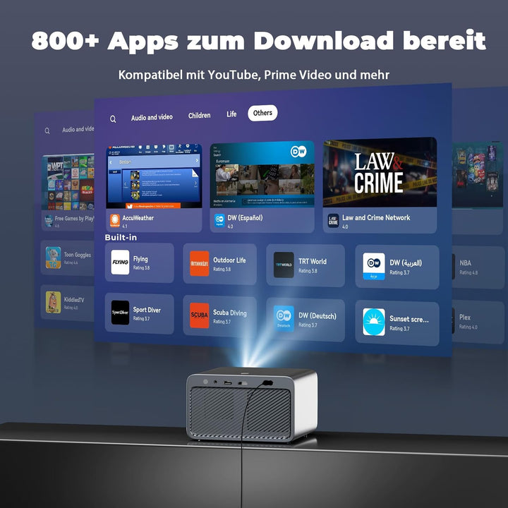 Beamer-4K [800+ Apps Compatible with Netflix, Browser & Live-TV | AI-Auto-Setup & CEC-Steuerung] 108