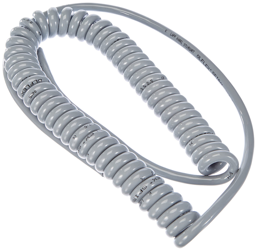 LAPP 70002716 Spiralkabel ÖLFLEX® SPIRAL 400 P 500mm / 1250mm 3G 2.50mm² Grau 1St.