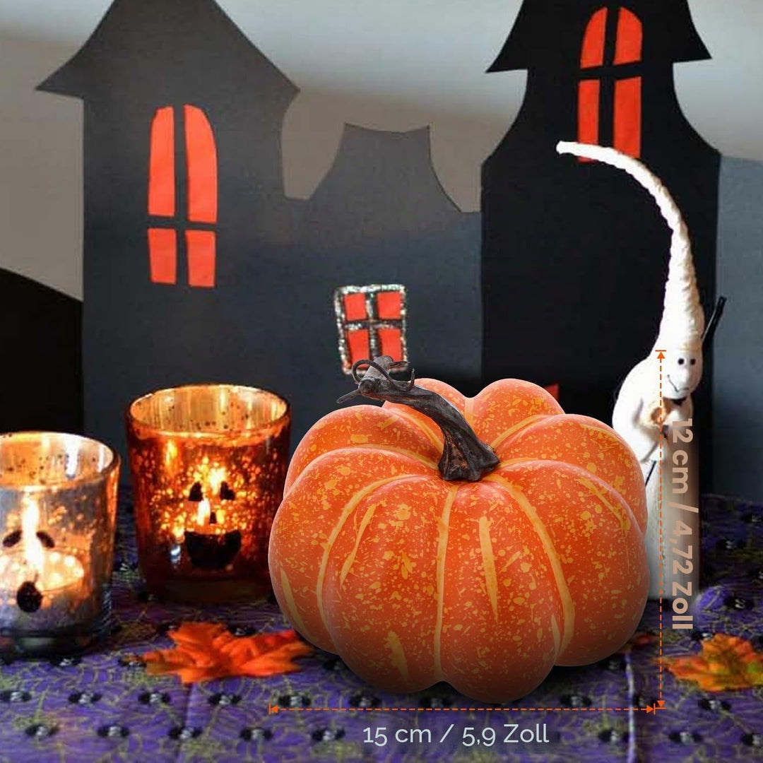 Funzhan Herbst Thanksgiving Gelb Künstlicher Kürbis Dekor 15 cm Halloween Realistisch Schaum Gefälsc