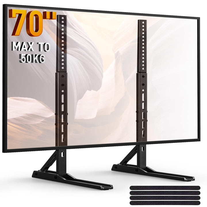 Perlegear Universal TV Standfüsse Füsse für 22-70 Zoll Fernseher, Tisch TV Ständer Standfuss mit 3 H