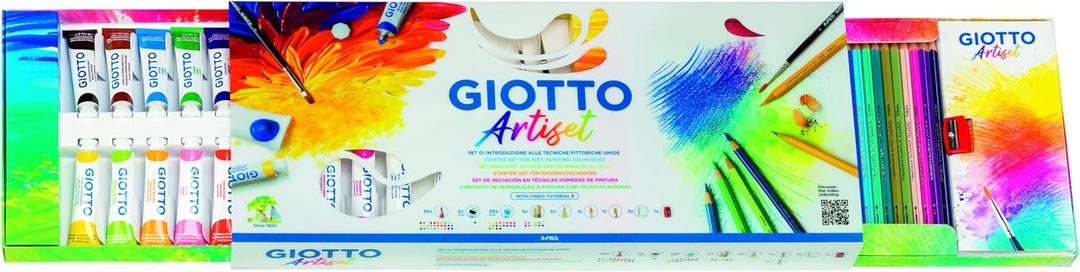 GIOTTO Artiset, Kreativset für Nassmalerei, 59-teilig Set da 65 pezzi Artiset, Set da 65 pezzi Artis