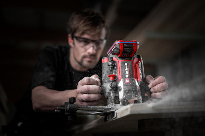 Einhell Professional Akku-Oberfräse TP-RO 18/55 Li BL - Solo Power X-Change (18 V, Hubhöhe 55 mm, Br