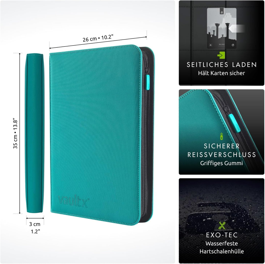 Vault X Premium eXo-Tec Zip Heftmappe - 9 Fächer Sammelkarten Trading Cards Mappe - 360 Fächer mit S