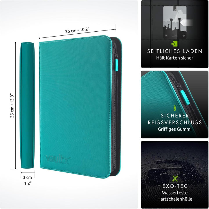 Vault X Premium eXo-Tec Zip Heftmappe - 9 Fächer Sammelkarten Trading Cards Mappe - 360 Fächer mit S