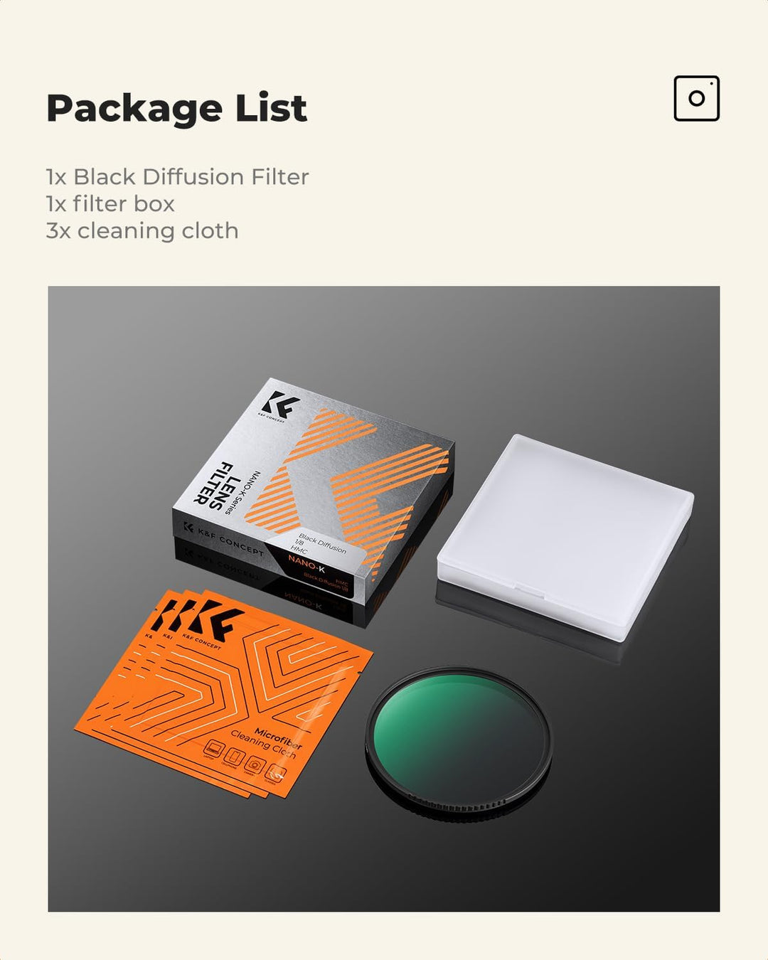 K&F CONCEPT Filter 67mm Black Promist 1/8 aus Optisches Glas mit Multi-Nano-Beschichtung für Videoau