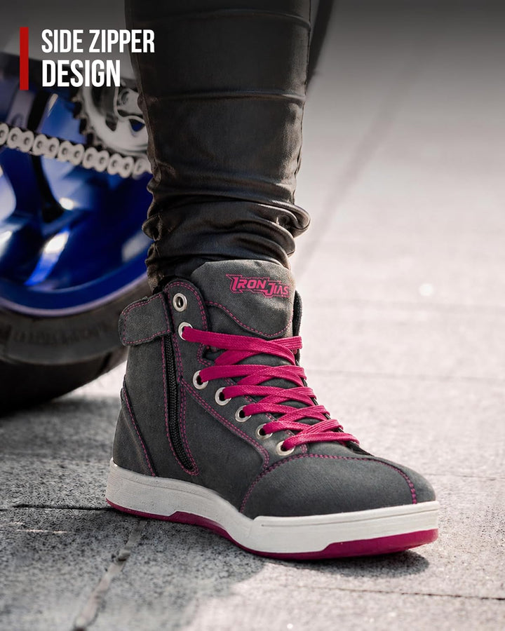 IRON JIA'S Motorradschuhe Herren Damen Motorradstiefel Herren CE-konform rutschfeste atmungsaktive S