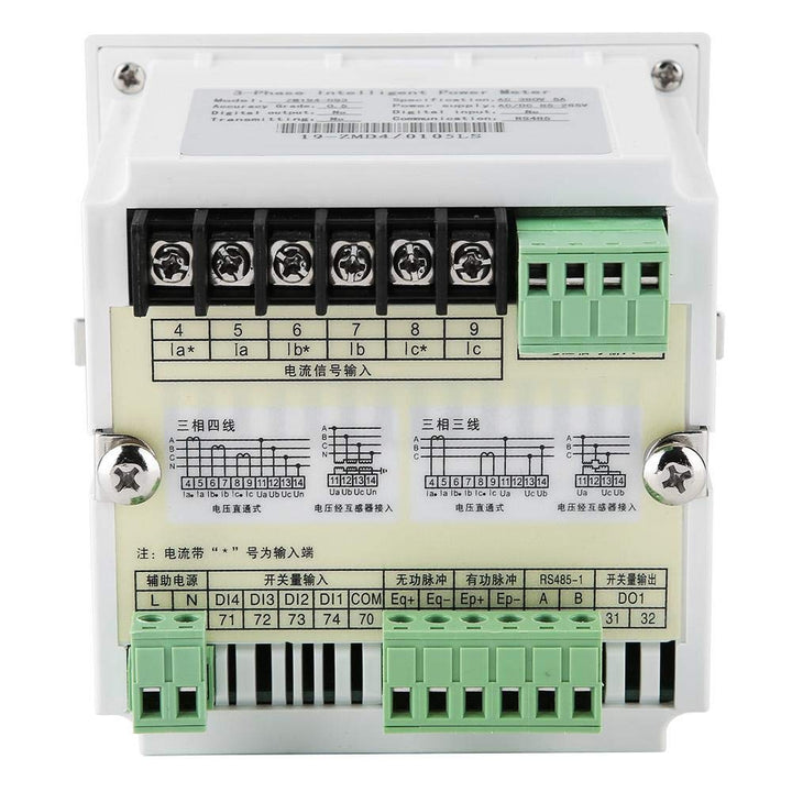 Oumefar Multifunktionales dreiphasiges programmierbares elektrisches Watt Wirkleistungsmessgerät Vol