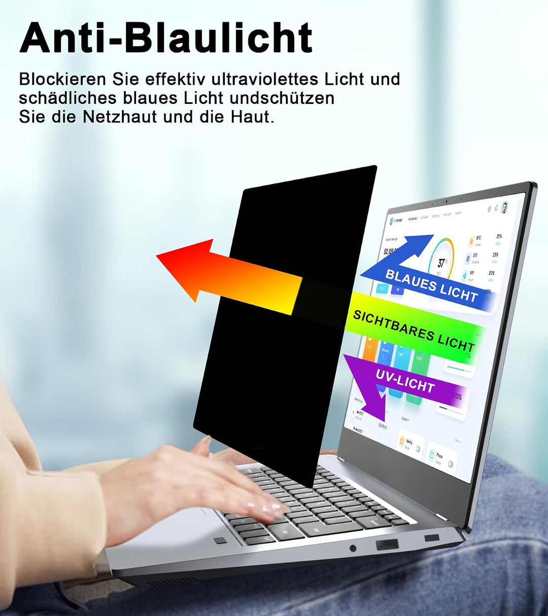 STARY 360° Blickschutzfolie Laptop 13,3 Zoll 16:9,Sichtschutzfolie 4-Wege 360° 13.3 inch (16:9), 360
