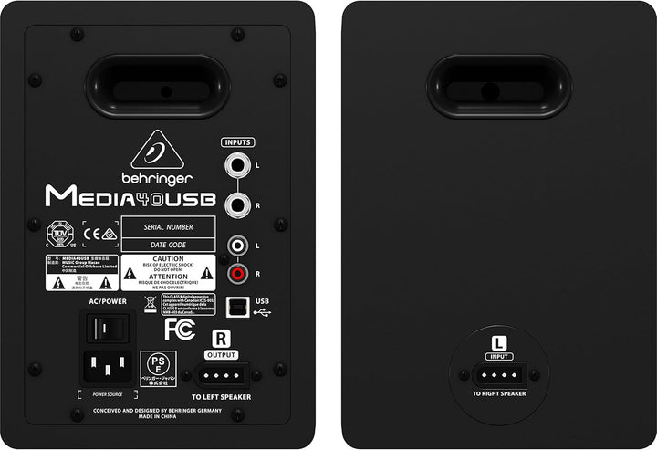 Behringer MEDIA 40USB Hochauflösender 150-Watt-Bi-Amping-Digital-Monitorlautsprecher mit USB-Eingang