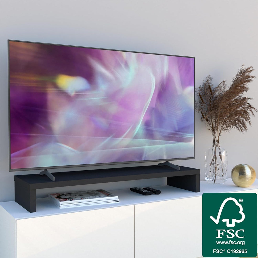 Henor Riser-Halterung für TV aus FSC® Holz 110 x 35 x 15 cm Graphit. Unterstützt 60 kg. 110x35x15 Gr