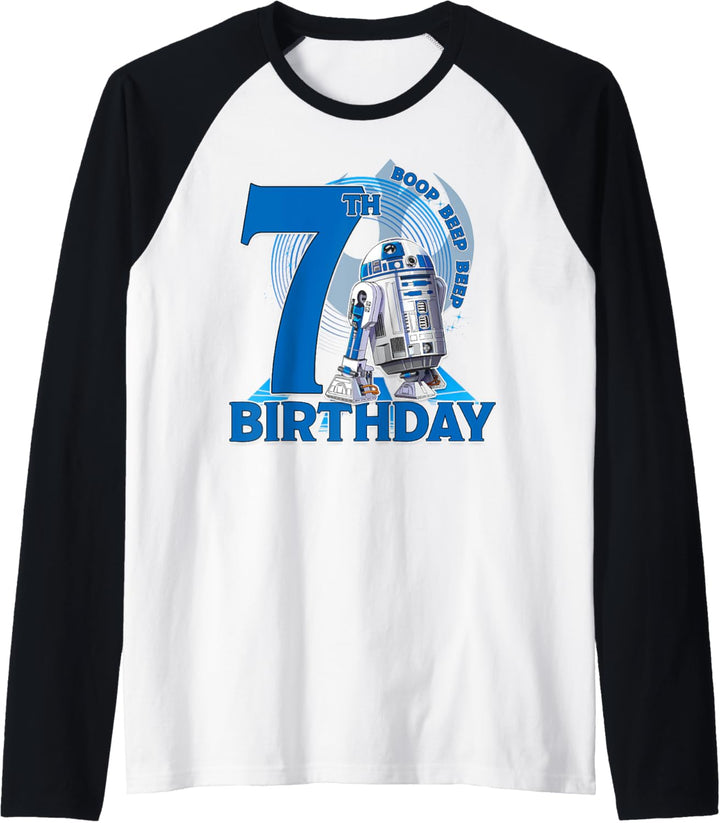 Star Wars R2-D2 Boop Beep Beep 7th Birthday Raglan