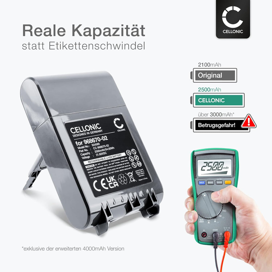 CELLONIC Akku kompatibel mit Dyson V7, V7 Motorhead, V7 Animal, V7 Trigger, V7 Total Clean, V7 Motor