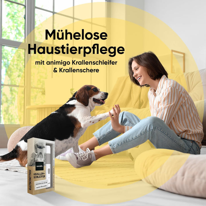 animigo Krallenschleifer für Hunde & Katzen - Motor mit 2 Geschwindigkeiten & USB Anschluss - Sehr L